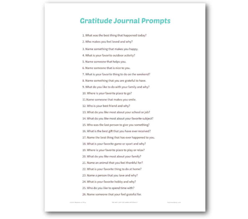 Gratitude Journal Prompts Printable